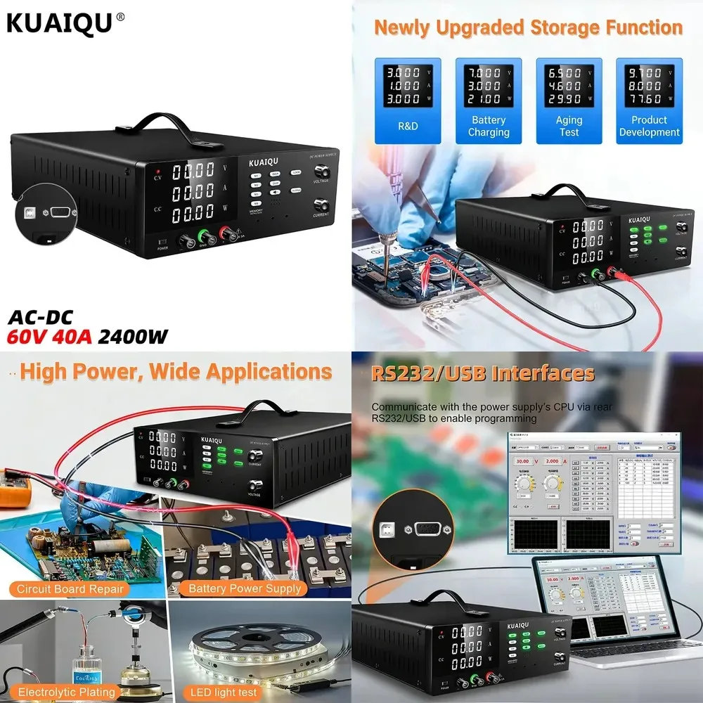 Hot Sale Factory Wholesale Price KAUIQU R-SPS6040S-232 60V 40A High Power Industry Power Supply 2400W with OCP/OVP RS232 for