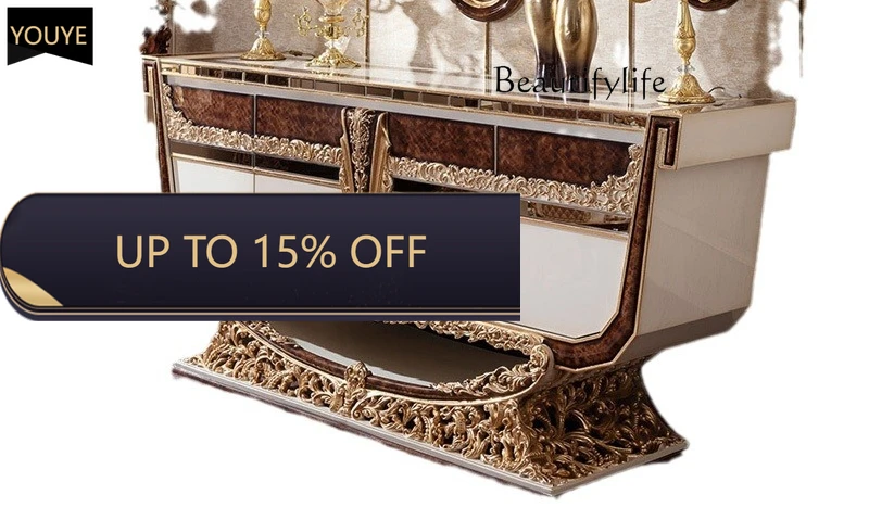 

Роскошный европейский тумба-буфет из массива дерева с резными цветами для большой квартиры, виллы, ресторана, прихожей, холла, стол для хранения X