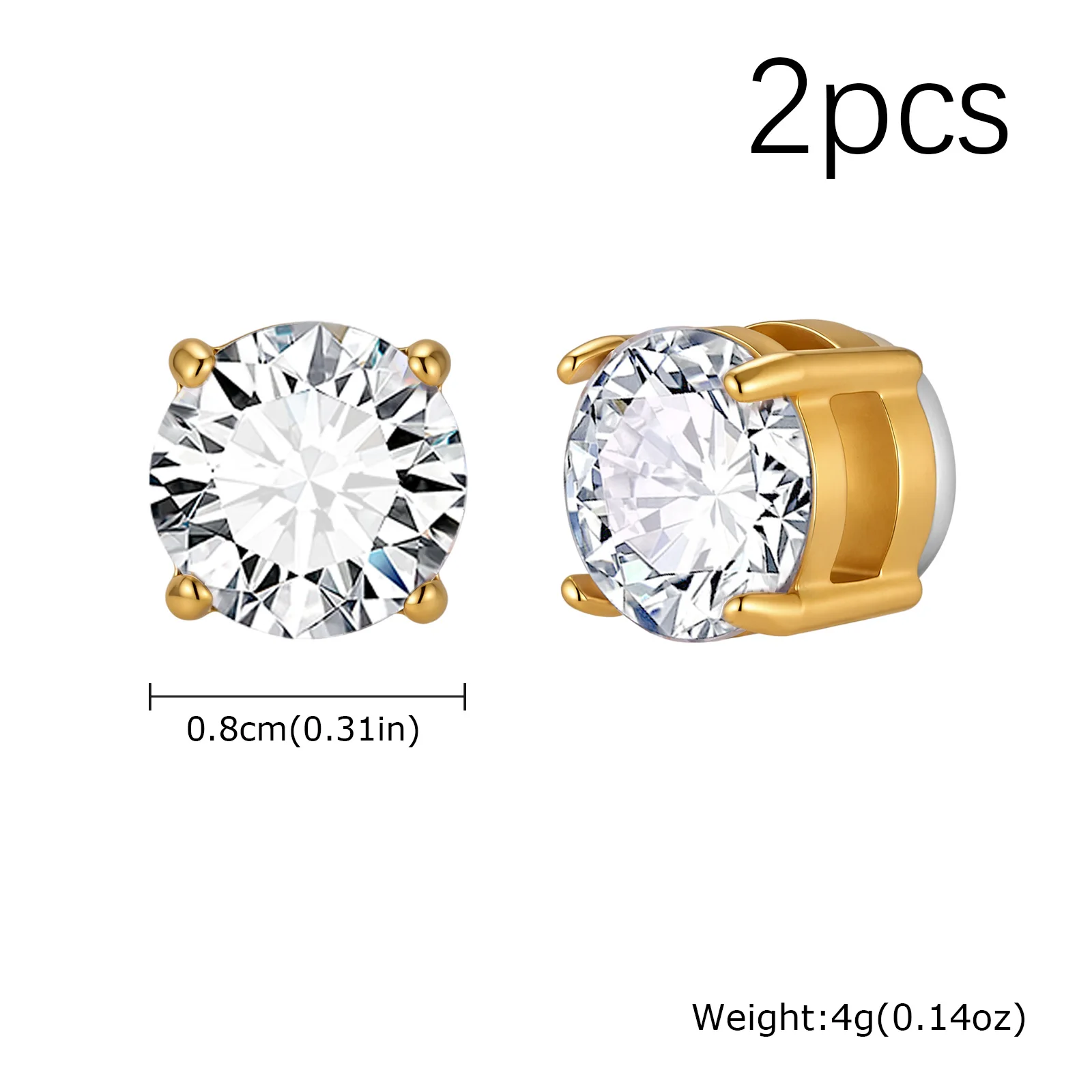 Punk Runde Zirkon Magnetische Ohrstecker Clips Nicht Piercing Edelstahl Kleine Ohrringe für Frauen Männer Modeschmuck ﻿