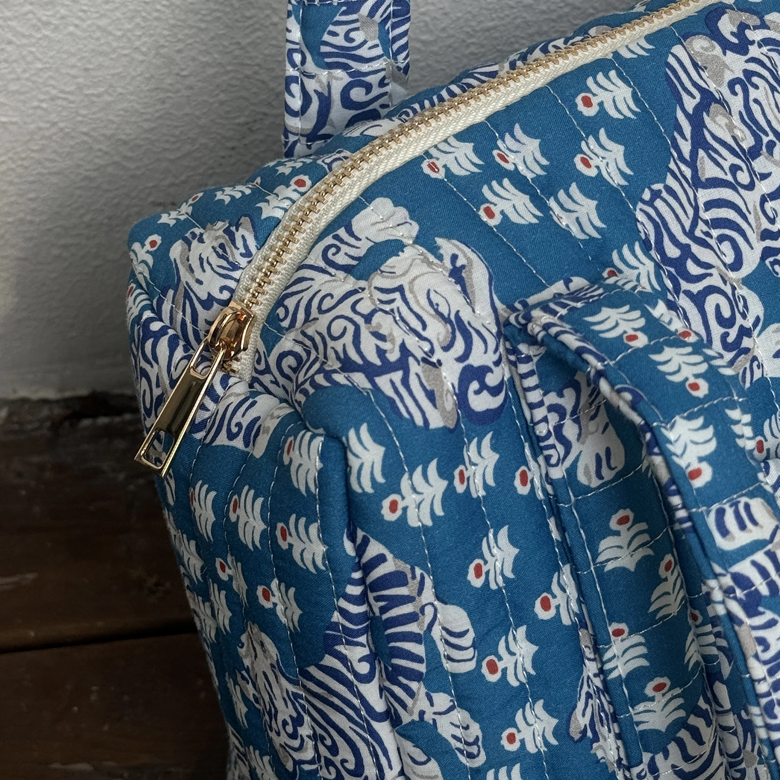 Gesteppte Schultertasche für Damen, Boho-Tigermuster, große Kapazität, Handtasche mit Reißverschluss – Detail 12