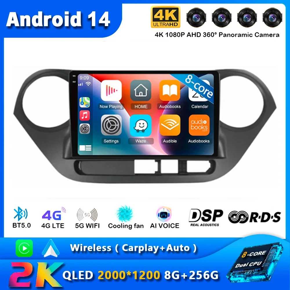 

Android 14 Car Radio For Hyundai Grand I10 2013-2018 Multimedia Player 2Din GPS Navigation Carplay Stereo DVD Head Unit Speakers