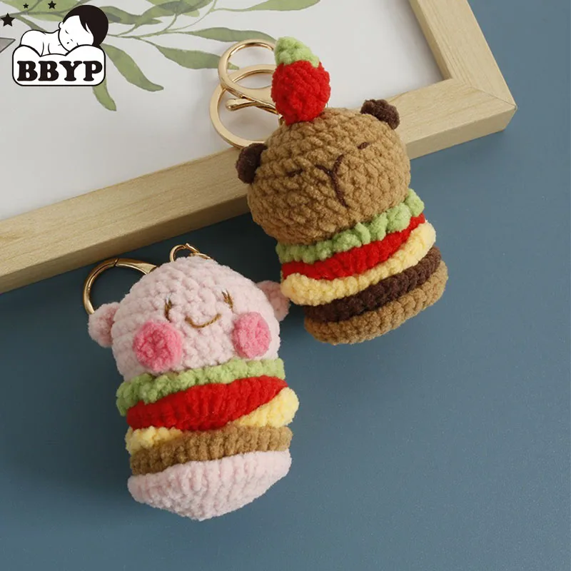 

Мультфильм ручной работы вязаный гамбургер морская свинья Capi плетение брелок ручной работы мультяшные животные украшения пакет украшений законченные