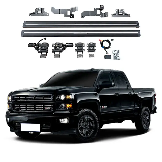 Customized waterproof motor exterior accessories White or blue led ladder step electric running board for 2020 chevy silverado