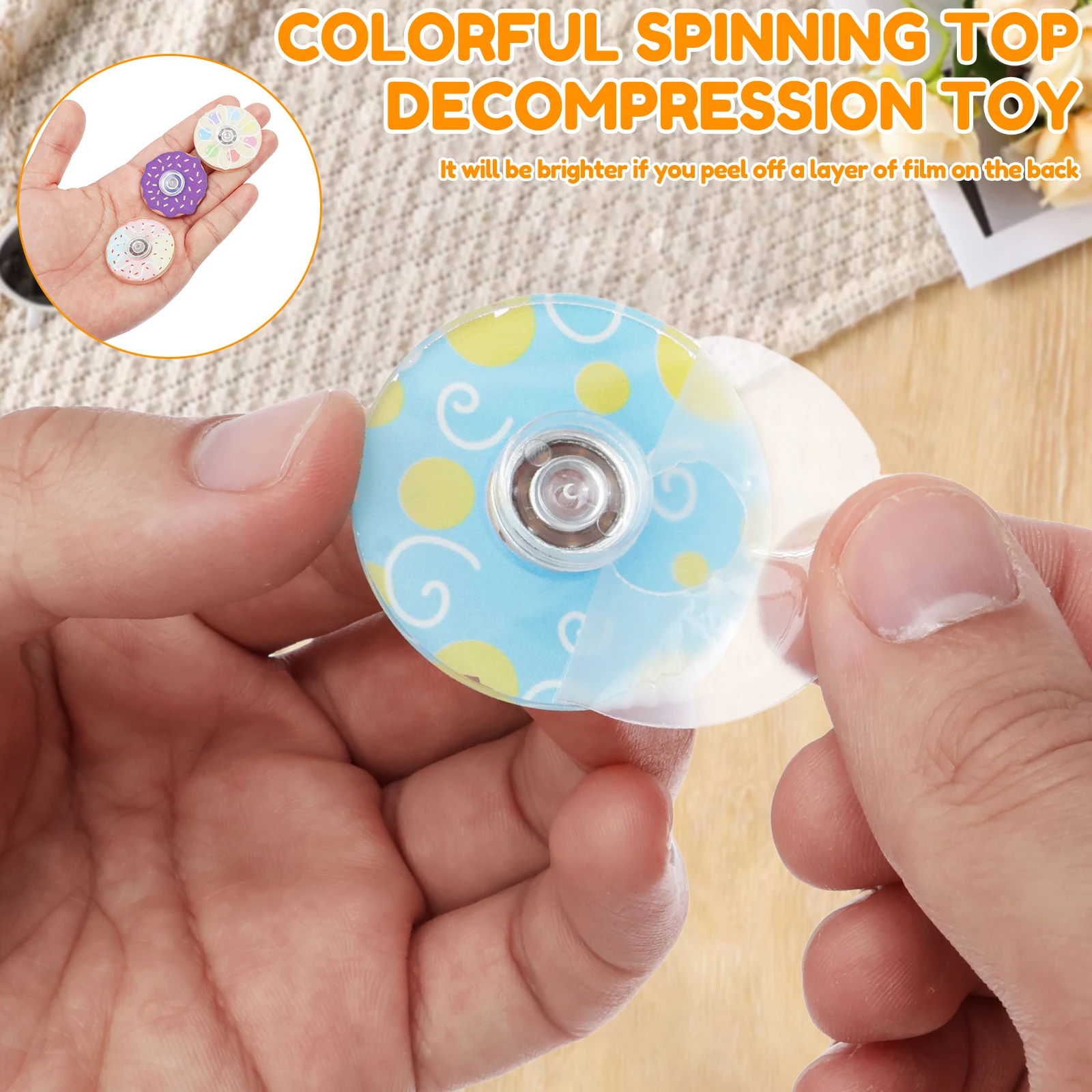 50Pcs Mini Spinner Toy Fidget Spinner Pops Finger Toys Push Bubble Hand Spinner For ADHD Anxiety Stress Relief Sensory Gifs