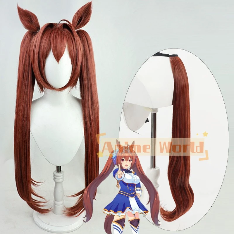 

Игра Umamusume: Pretty Derby Daiwa Scarlet, парик для косплея, уши, хвост, синтетические волосы, вечерние ролевые игры на Хэллоуин