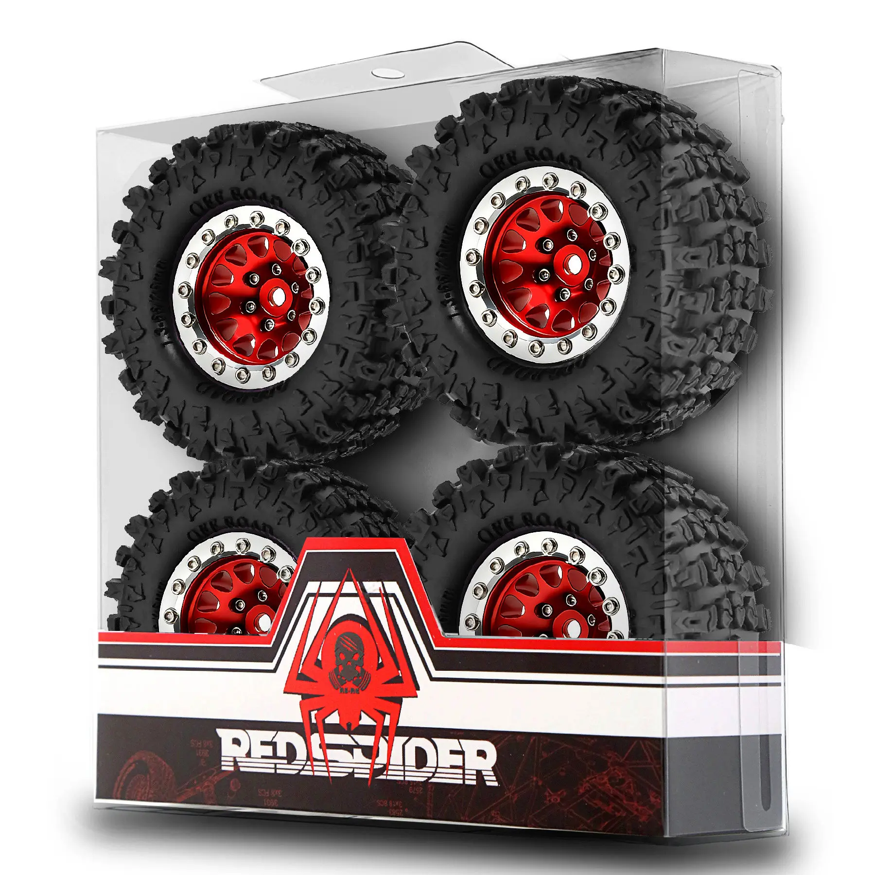 4 Neumáticos de Goma de 64 mm con Llanta Metálica para Coche RC 1/12 MN82 LC79, Accesorios de Mejora Metálicos