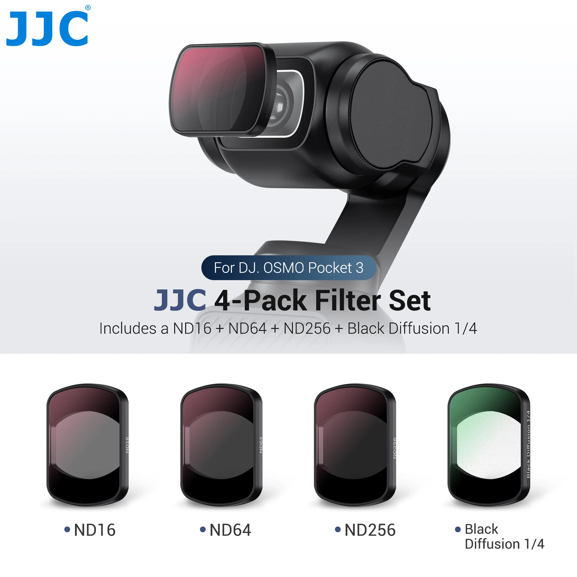 JJC Lens Filters for DJI Osmo Pocket 3 Camera CPL ND8/ND16ND32/ND64/ND256 Magnetic Filters Polarizing Optical Glass Accessories