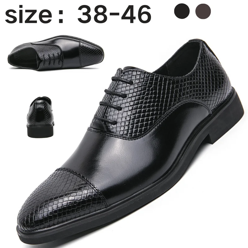 

Mens Formal Brogue Shoes Business Oxford Classic Pointed Toe Leather Dress Shoes European Style