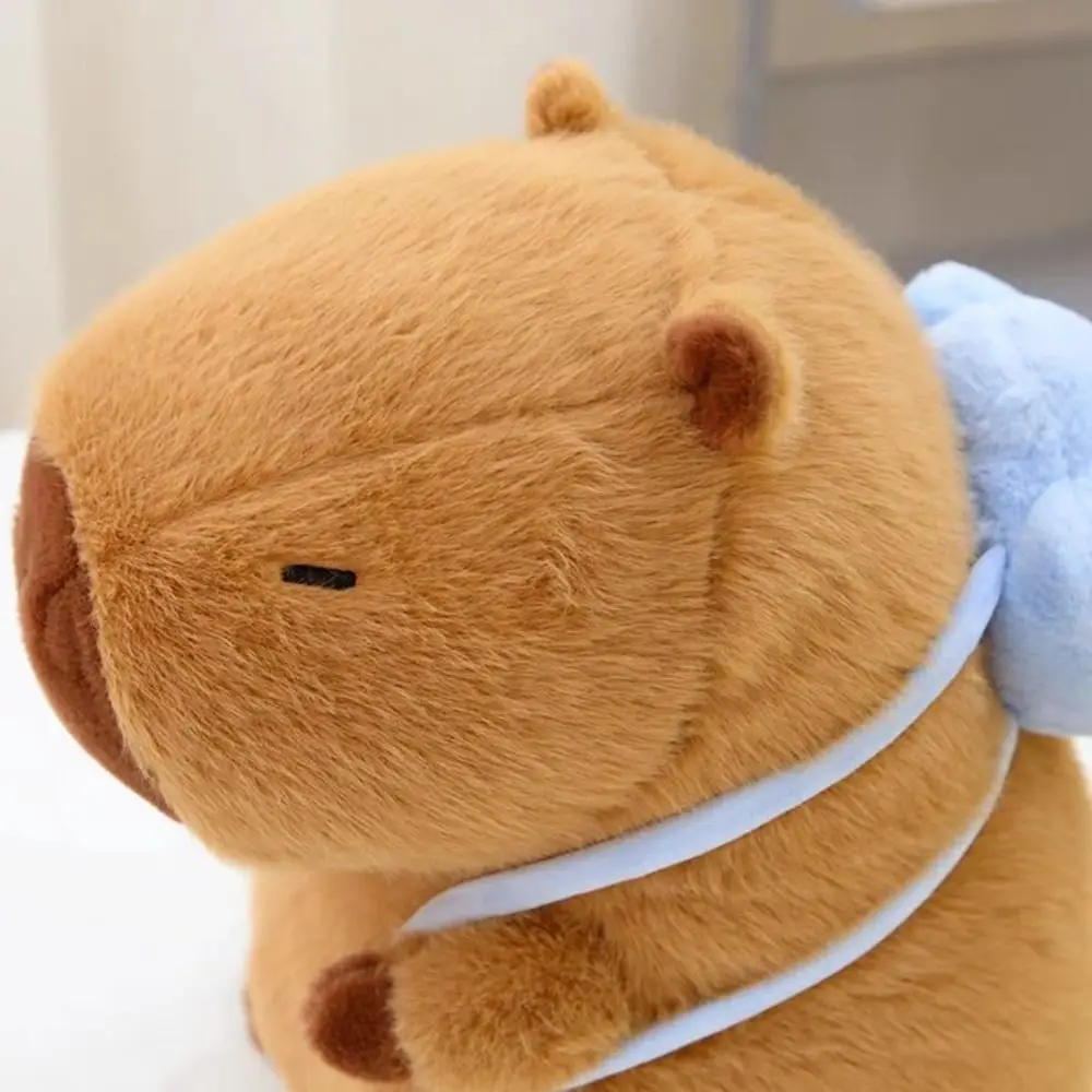 Met Shell rugzak Capybara Knuffel Zomer Simulatie Capibara Anime Pluizige Speelgoed Doek Pop Schattige Pop Capybara Pluche Pop