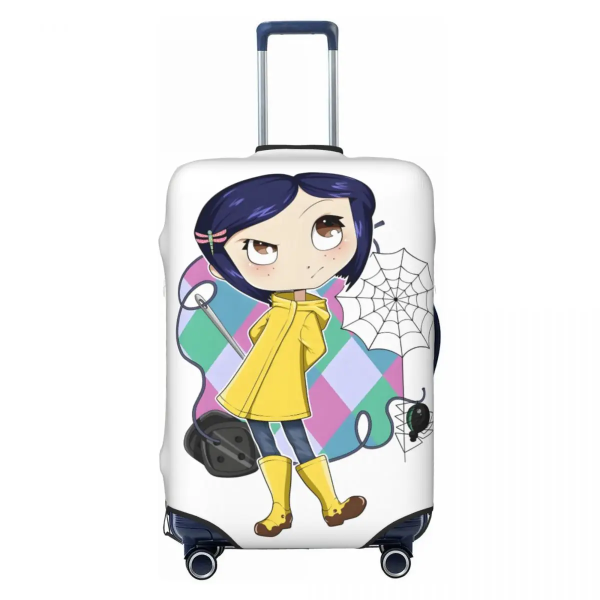 

Пользовательский Coraline Twitchy Witchy Girl Чехол для багажа Защитный чехол для модного Хэллоуина Страшный фильм Дорожный чемодан Защитный чехол