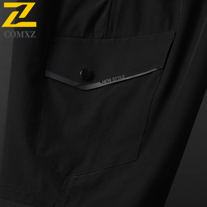 2025 nuevos pantalones cortos de trabajo de verano para hombre, pantalones cortos informales de seda helada transpirables con bolsillos, pantalones cortos elásticos informales para hombre