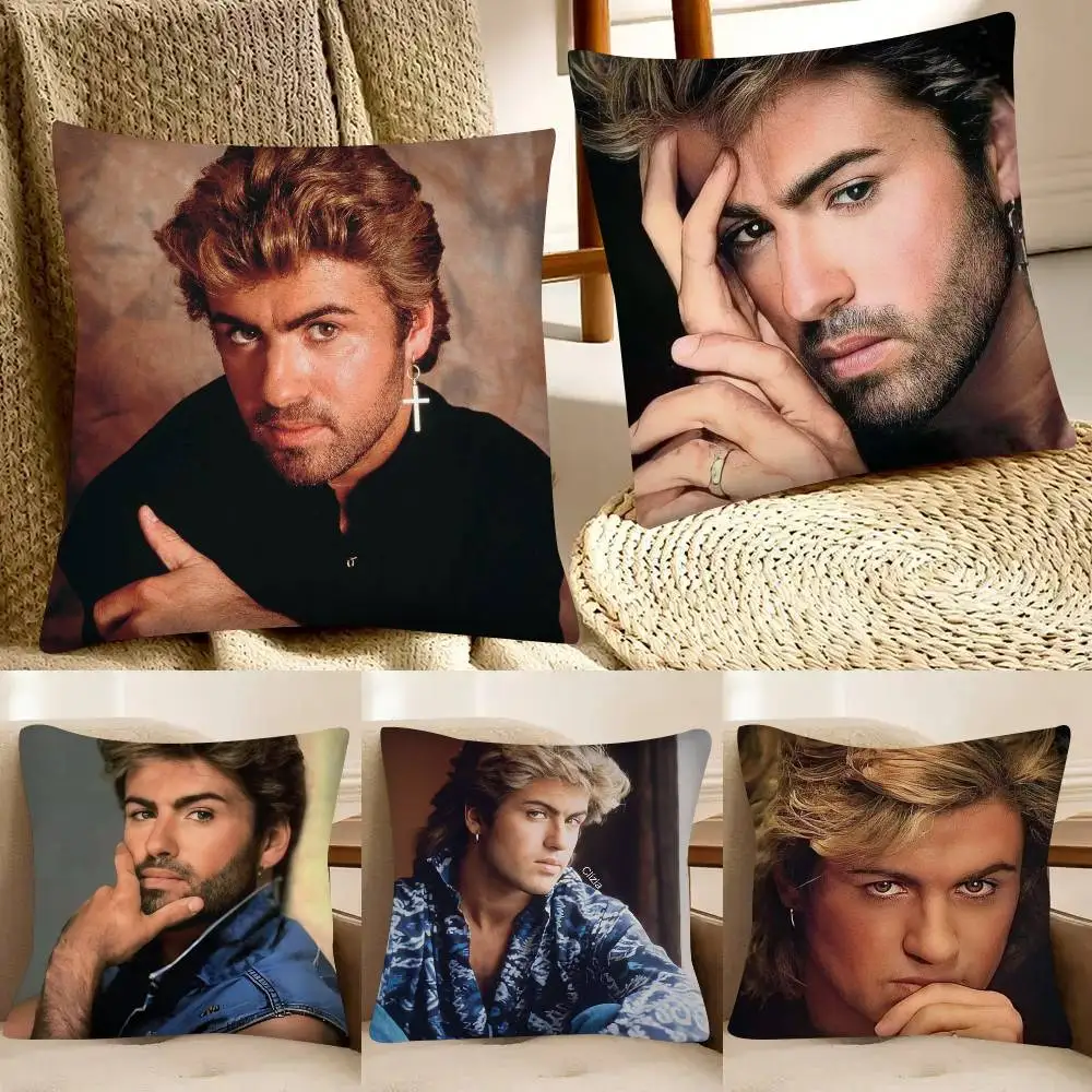 1pc G-George Michael Pillow Case Fashion Square Pillowcase Bedroom Sofa Room Ins Decoration Leisure