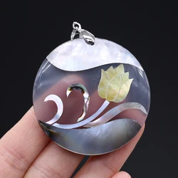 Natural Shell Pendant The Mother Of Pearl Shell Round Pendant Charms For Jewelry Making DIY Necklace Clothes Accessory