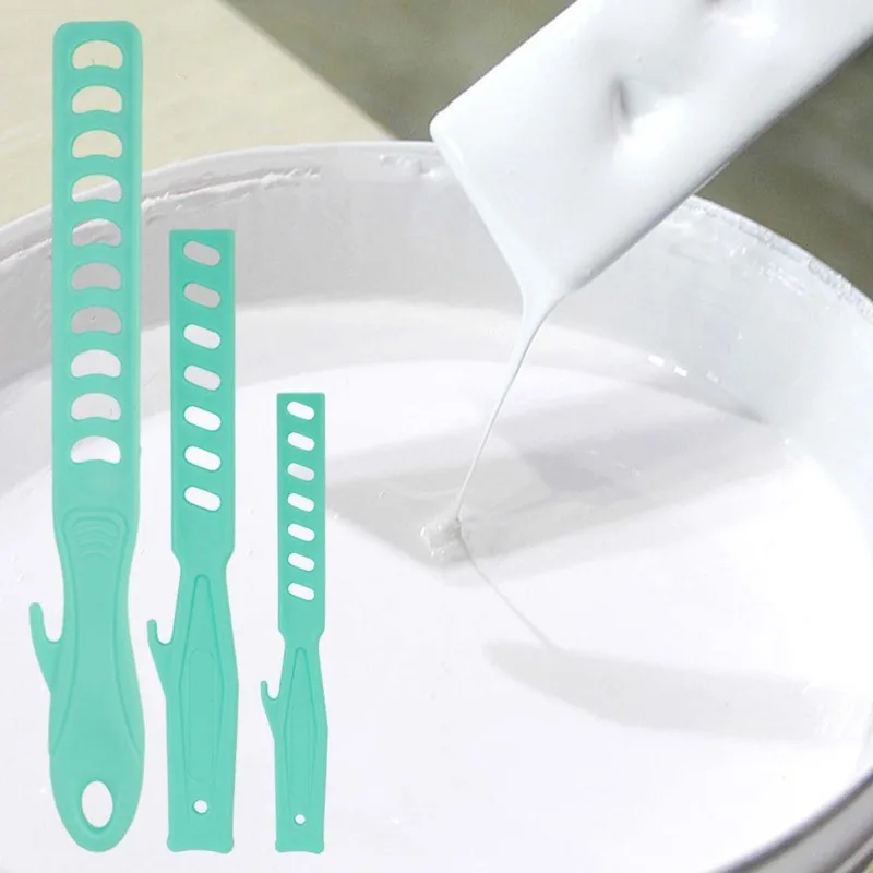 Miscelatore di vernice multifunzionale Asta di agitazione Bastone Raschietto per tamburo in plastica Miscelazione Secchio manuale Strumento portatile Set di vernici a base d'acqua