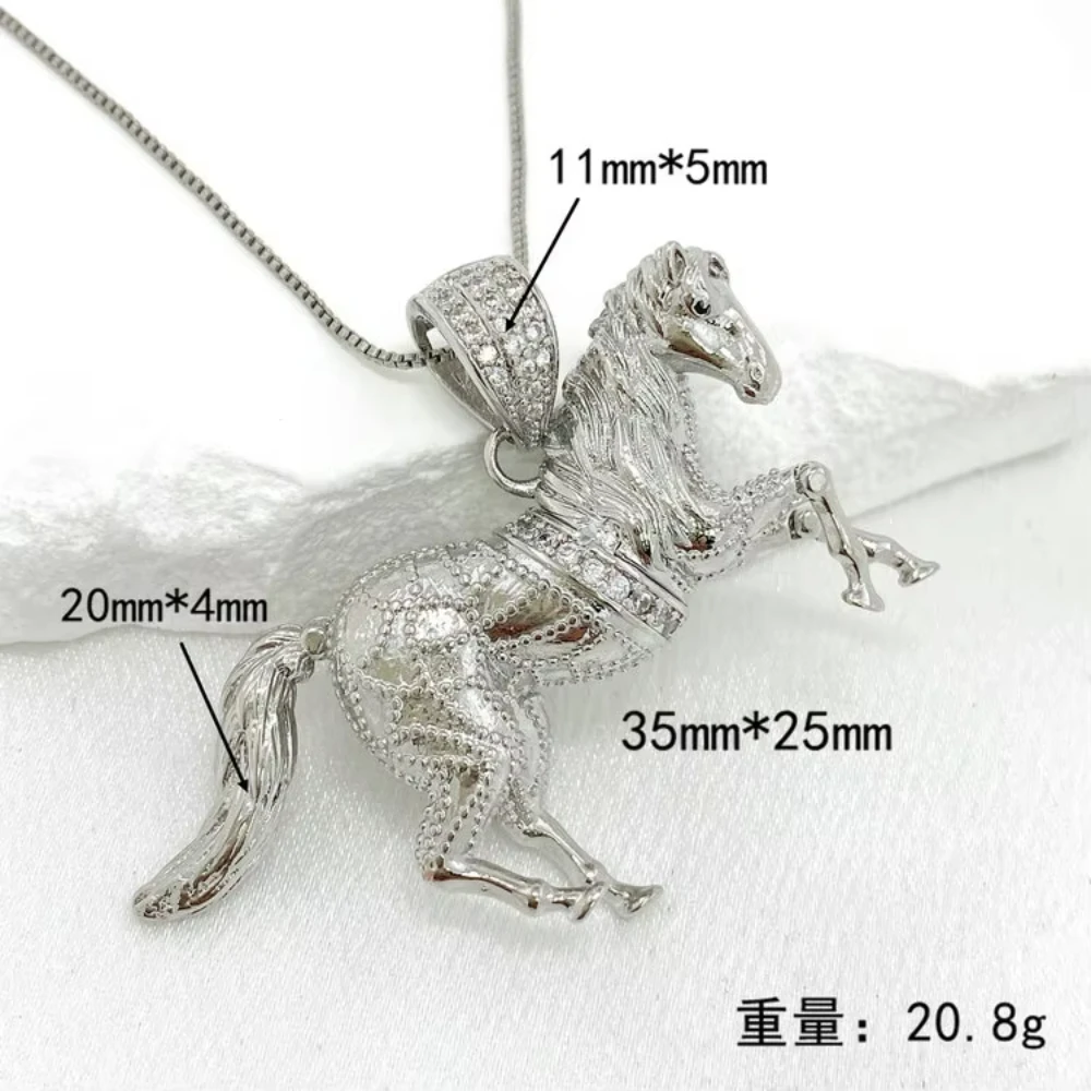 Ins Hot Sell Horse Gold or Silver Plated Custom Charms Pendant Necklace Cool Jewelry for Boy