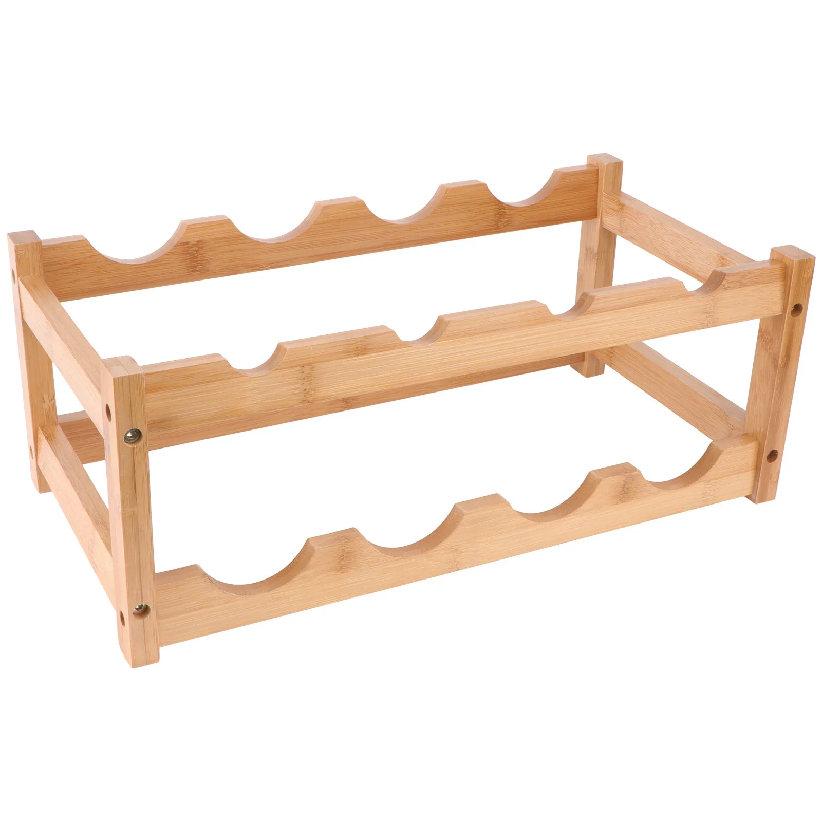 

Wooden Double Layer Red Wine Rack Bottle Holder for Home Office Bar Party Decorative Wine Display Stand Elegant Tabletop Storage