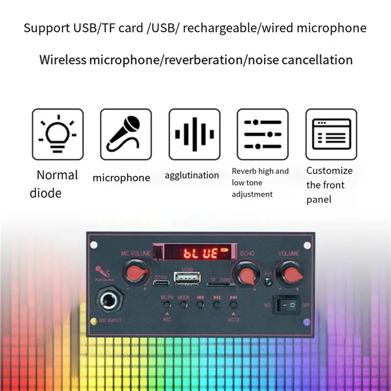 เครื่องขยายเสียง 2X10W บลูทูธ Mp3 ถอดรหัสคณะกรรมการรถเข็นเครื่องเล่นเสียงรถโมดูลบลูทูธเปลี่ยนชิ้นส่วนอุปกรณ์เสริม A