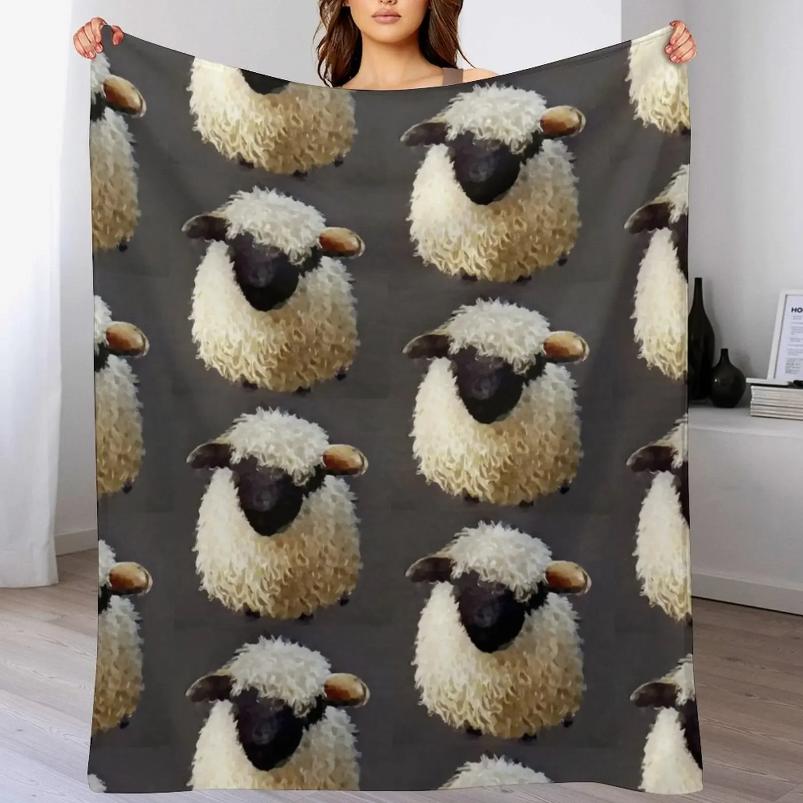 

Valais Blacknose Sheep 3 Throw Blanket Winter beds Sofa Throw Blankets