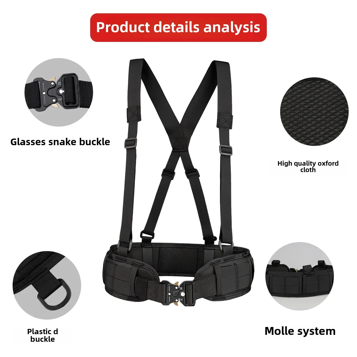Set di guarnizioni in nylon tattico per esterni Cintura multifunzione Molle Real CS Training Snakehead per uomini e donne