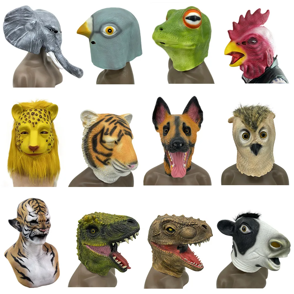 Anime Full Face Masks Horse Dog Tiger Headgear Halloween Party Cosplay Costume Festival Adult Mask Toys Funny Face