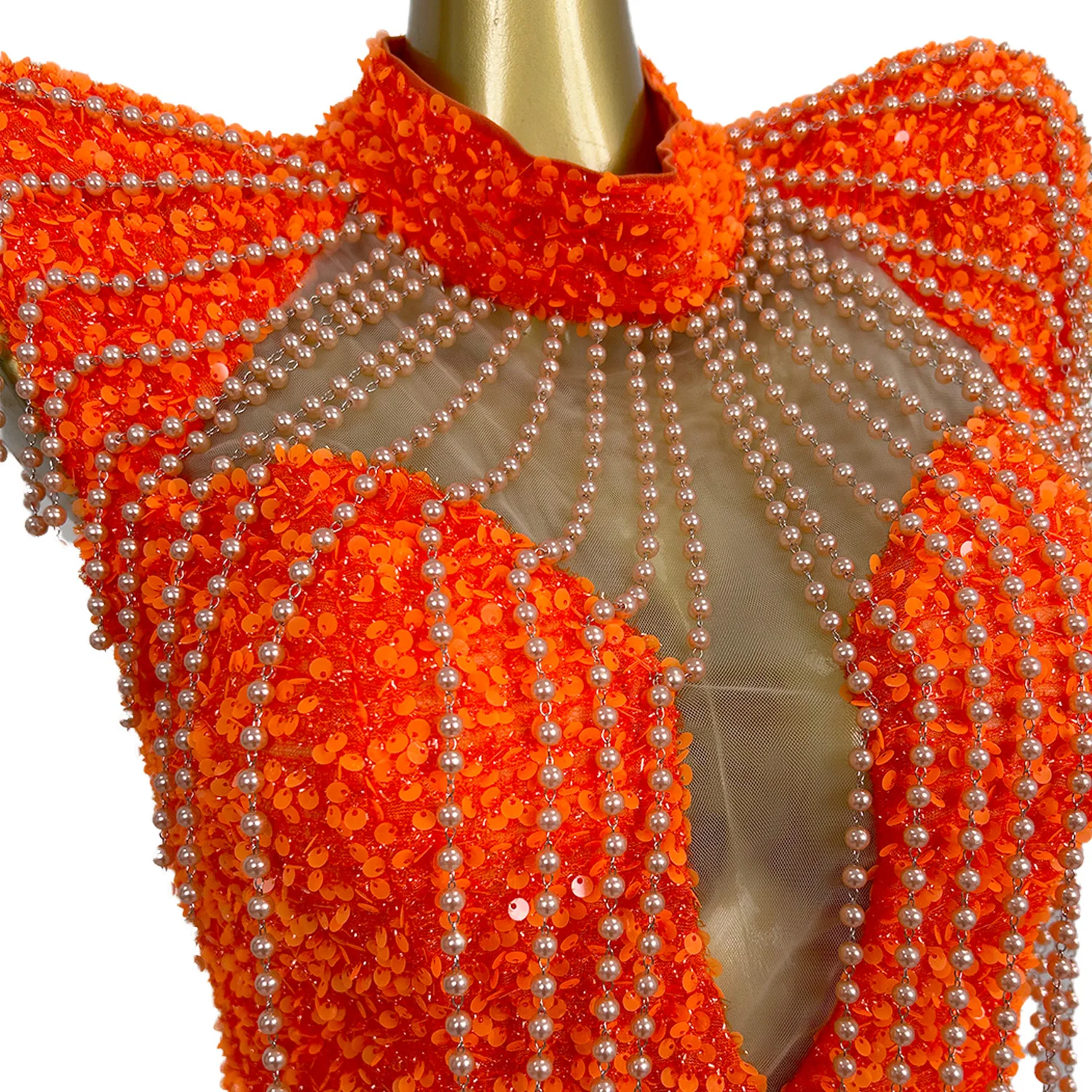 

Elegant Tassel Beads Evening Dress Sexy High-end Sequin Long Dress High Slit Backless Bodycon Birthday Party Fishtail Gown