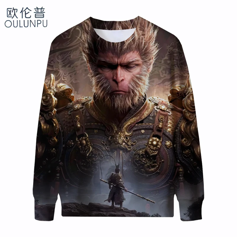 High Quality Woman 3d Sweatshirts Black Myth Wukong Games Round Neck Clothing Autumn