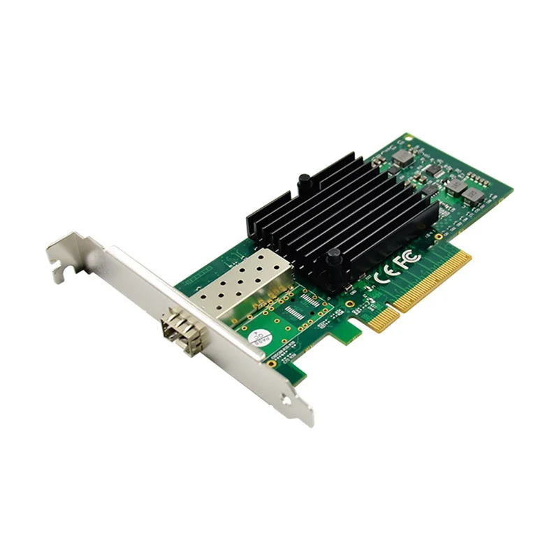 1 Piece Server Fiber Optic Network Card Single Optical Port Network Card 10G SFP+ 82599EN Chip PCIE X4