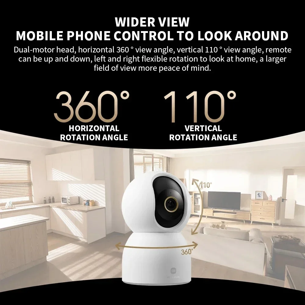 Xiaomi New Smart Camera C700 8MP 4K Ultra HD Low Light Full-color Baby Cry Detection Two-Way Voice Call Surveillance Camera