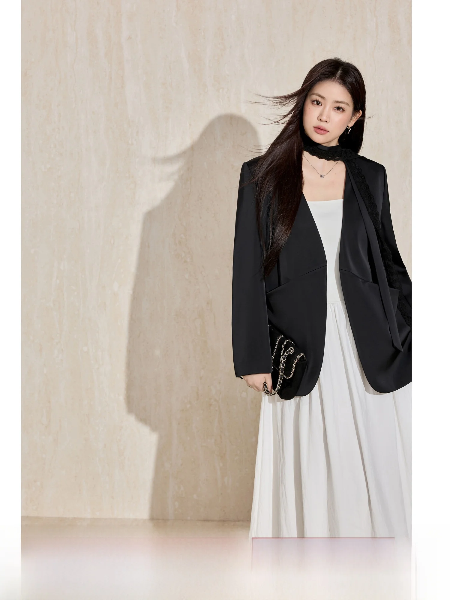 

Blue Language Large Size Women's Casual No Button Suit Jaet Spring New Sle High End Loose Western Sle Coat