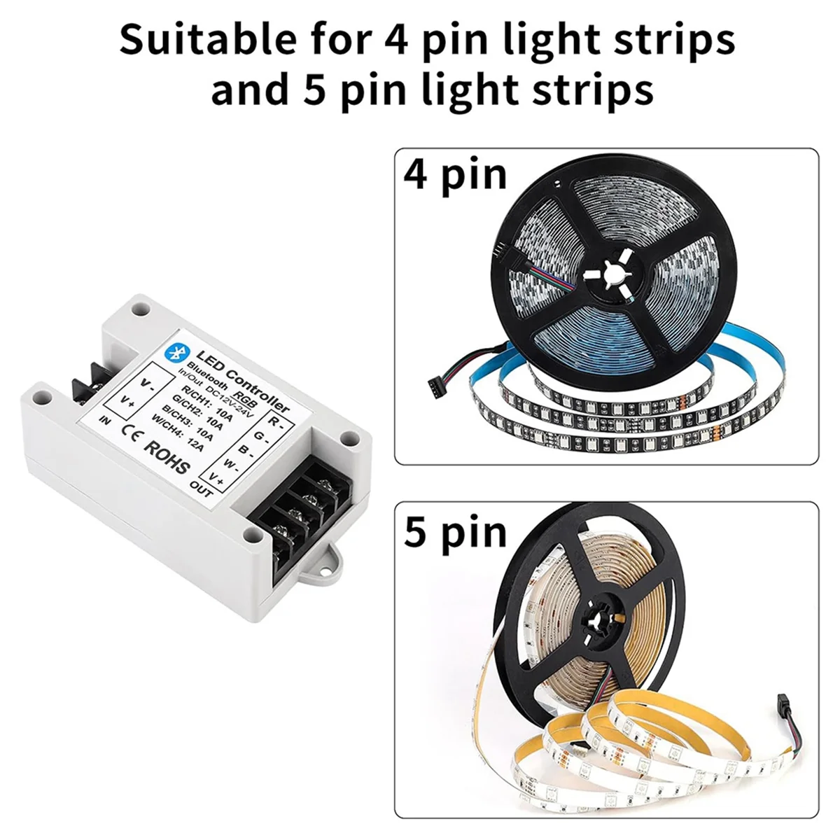 De Nieuwe RGB/RGBW LED Bluetooth Controller RGB LED Strip Licht Controller Telefoon APP Controle voor 5050 3528 RGB LED StripLights