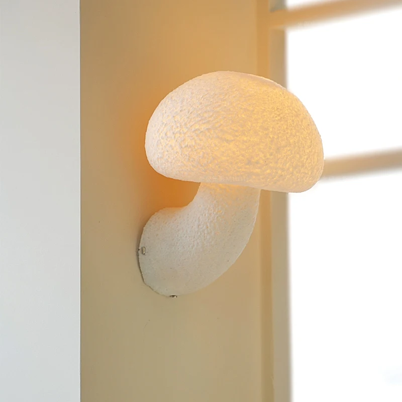 Nordic Wabi Sabi Style Mushroom Wall Lamp Living Room Bedroom Home Decoration Led Bedside Wall Lamp Indoor And Outdoor Wall Lamp