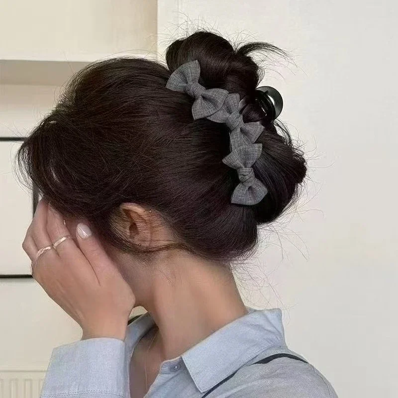 2025 New! Women's Fashion - Forward Temperament Polka  Dot Satin Bow Ponytail Grab Clip Sweet Exquisite Half  Tie Hair Accessory