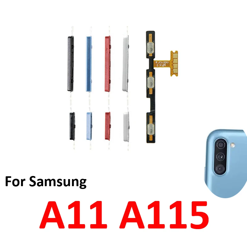 Phone Power Volume Button For Samsung Galaxy A11 4G A115 New On Off Up Down External Key Internal Flex Cable Ribbon Repair Parts