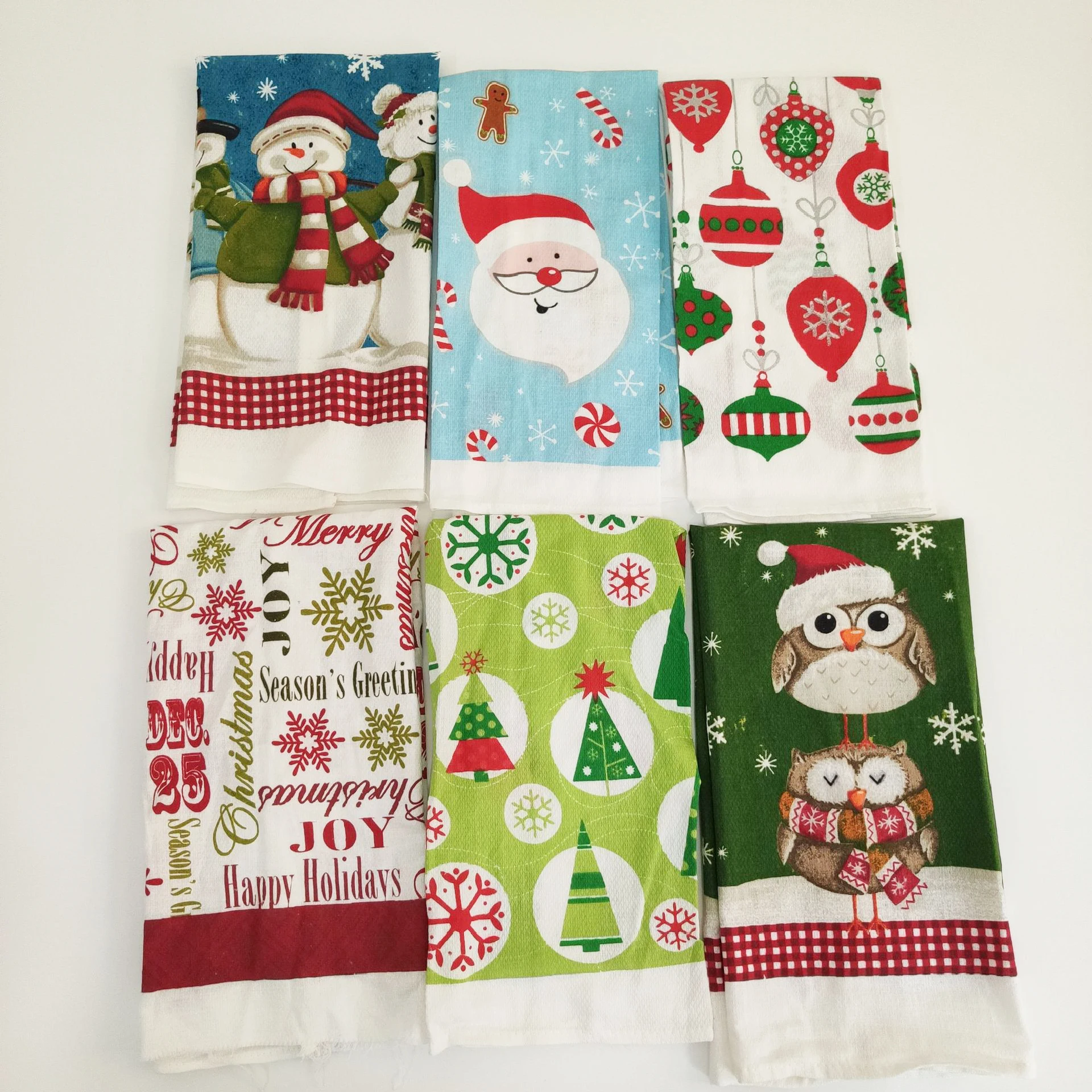 1Pcs 63x36CM printed cotton tea towel, kitchen cloth, absorbent household cleaning cloth, towel style randomly sent