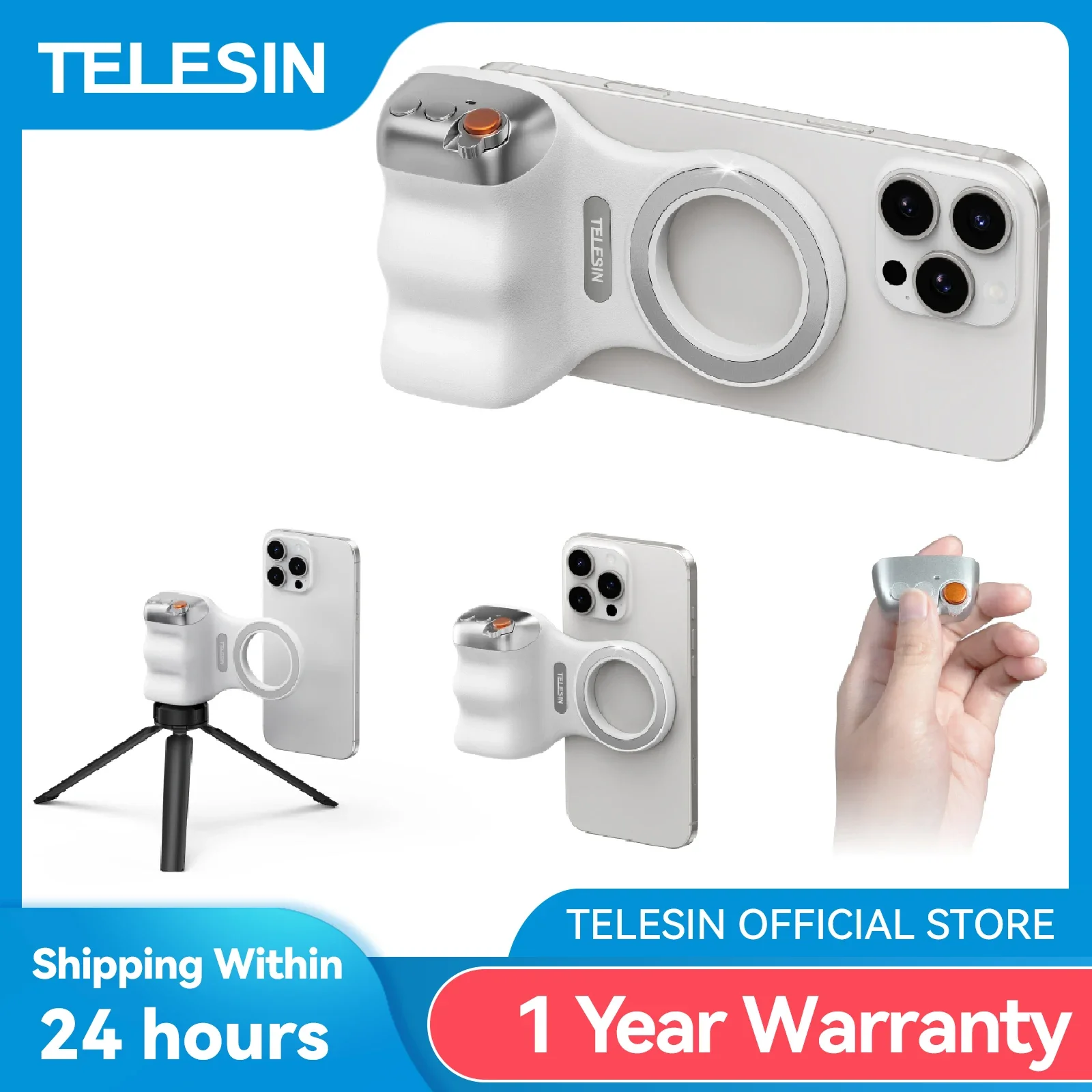 

TELESIN Magsafe Hand Grip Magnetic Phone Camera Shoot Phone Holder Shooting Aid Remote Control Handle For iPhone SAMSUNG HUAWEI