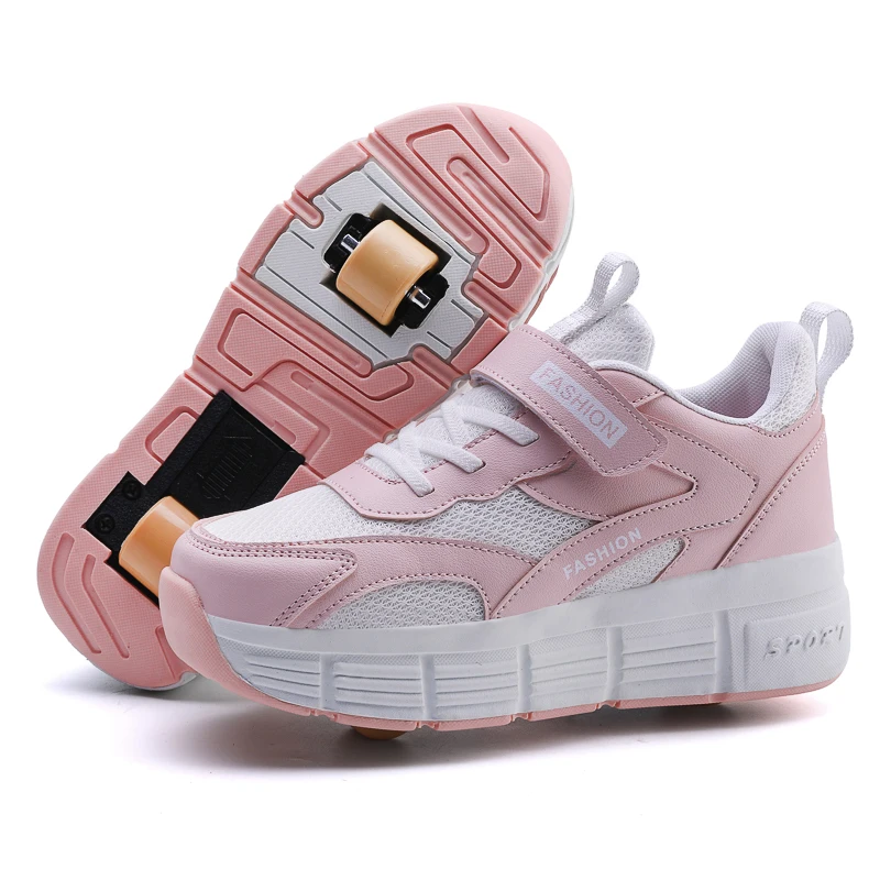 children-roller-skates-detachable-dual-wheel-outdoor-street-sports-deformable-shoes-mesh-breathable-casual-walking-board-shoes