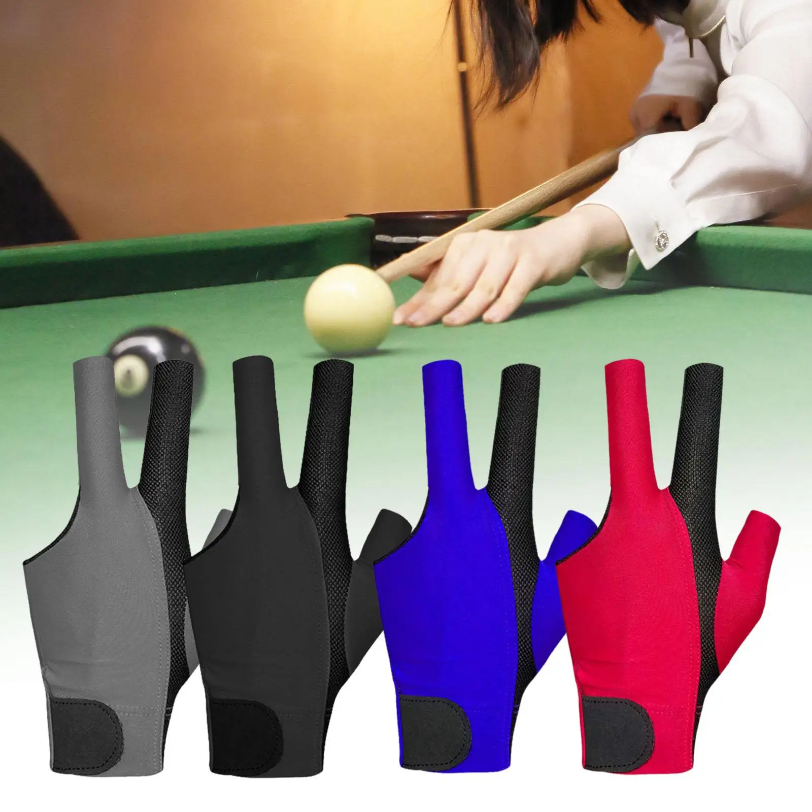 Pool Gloves Breathable Nonslip Portable Snooker Gloves for Men Women Playing