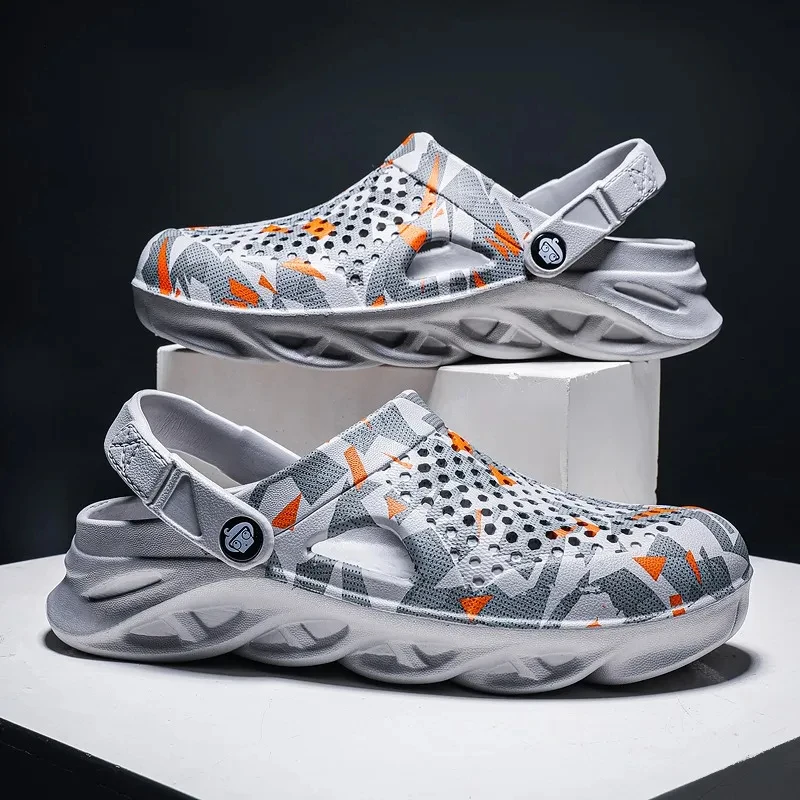 

Мужские шлепанцы-сандалии на платформе из ЭВА для сада, летние мужские сандалии, новые мужские кроссовки, уличные шлепанцы для дома