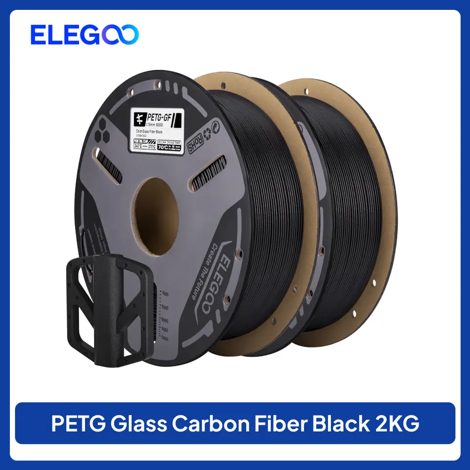 ELEGOO Glass Fiber PETG-GF (2kg). Black, Gray, White.