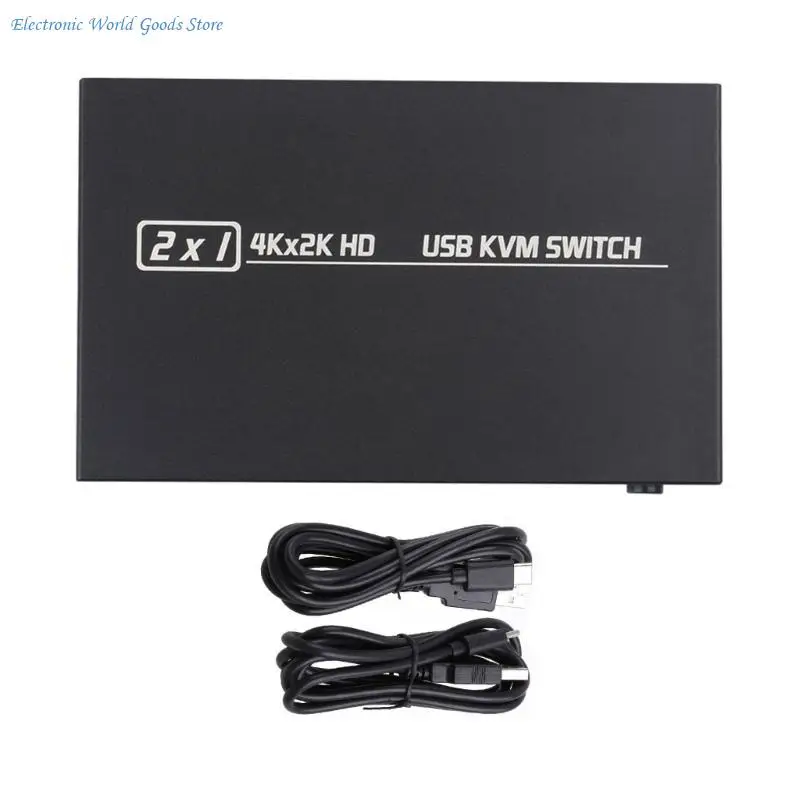 A3PD Easy Switching HDTV KVM Switcher 2Port Selector untuk Perangkat USB Plug and Play