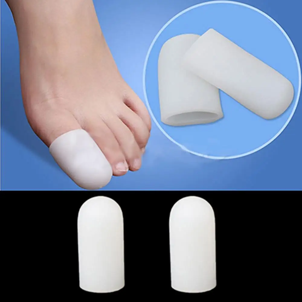 1 คู่ซิลิโคน Toe Caps Blisters Corns บรรเทาอาการปวด Foot Care Caver หมวกซิลิโคน Toe Gel Protector แขนหลอดคุด