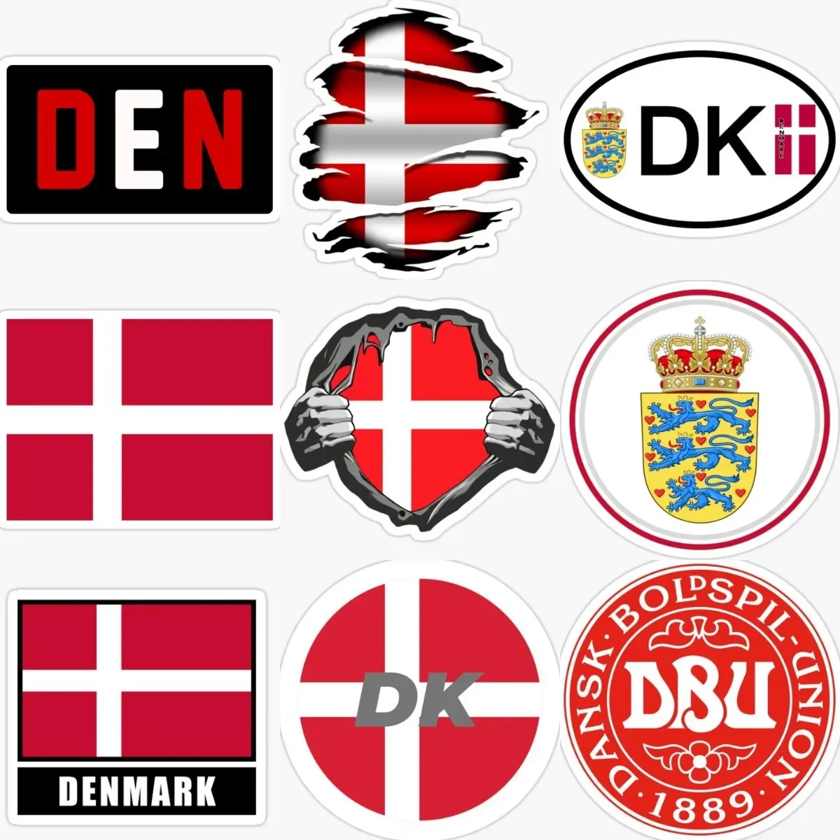 

Denmar DK Flag National Emblem Stickers Table Motorcycle Off-road Helmet Camper Boat Wall Room Decorative PVC Decal Assecories