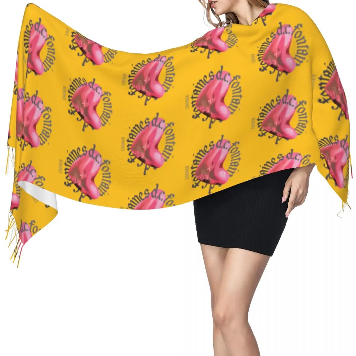 

Fontaines DC романтический шарф с кисточками, женские мягкие теплые шали и накидки, длинная осенне-зимняя шаль