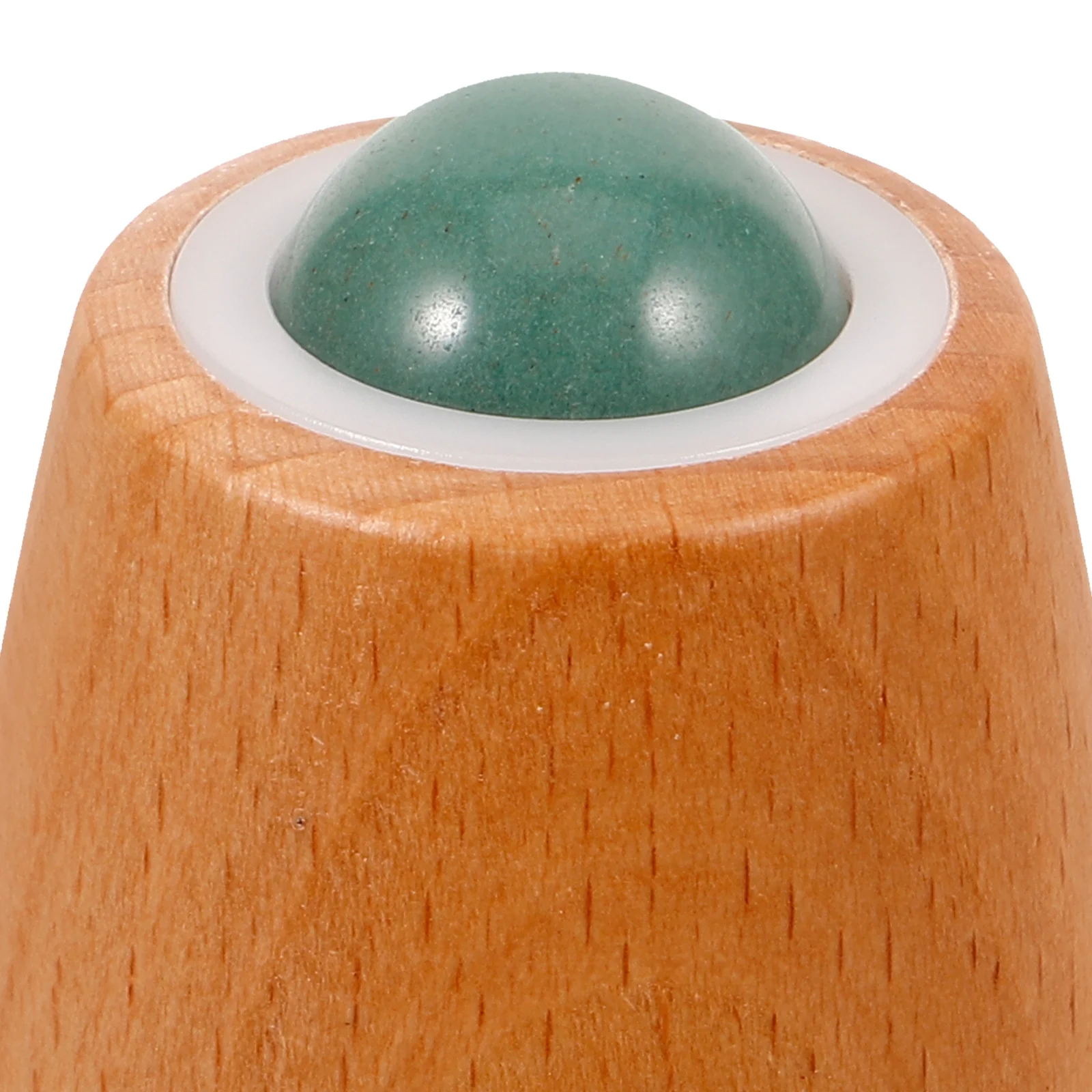 Rodillo de Jade, herramienta de masaje Facial, mango de madera para alivio de la tensión muscular Facial, rodillo de belleza portátil para hinchazón de ojos