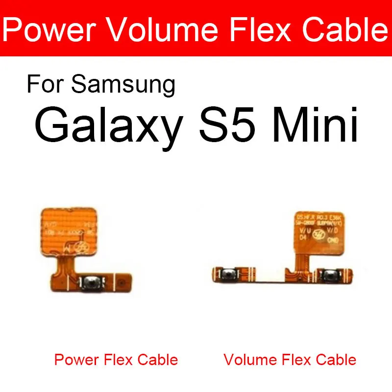 Power & Volume Flex Cable For Samsung Galaxy S5 Mini Atlantic SM-G800F ON / OFF Power & Volume Control Switch Flex Ribbon