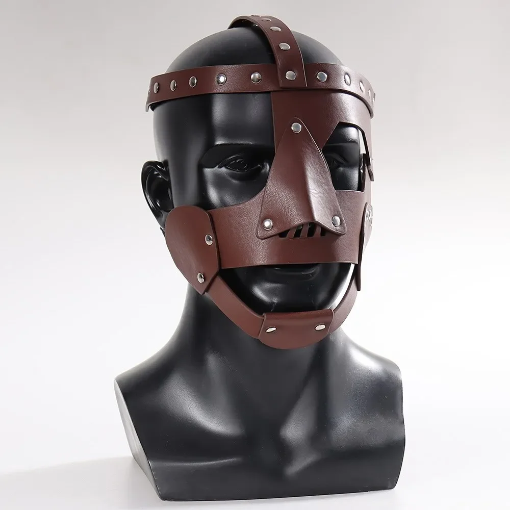 Masque de gladiateur de guerrier médiéval en cuir, Cosplay du mythe égyptien romain, casque rétro, accessoires de Costume de fête de carnaval d'halloween