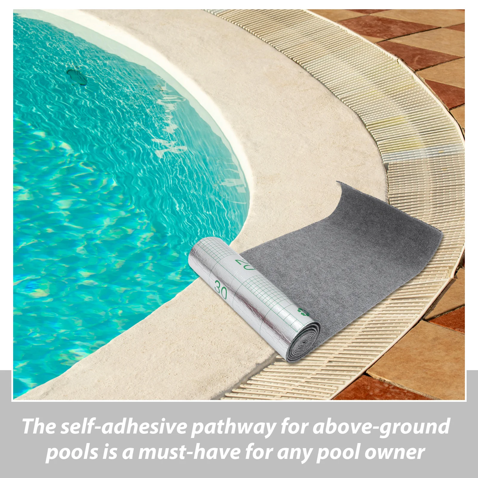 

Self-Adhesive Pathway Mat Absorbent Nonslip Above-Ground Pool Floor Ground Walkway Pad For Swimming Pool Supply