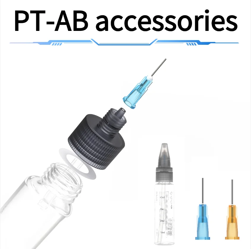 DSPIAE 0.3mm 0.5mm PT-AB Wash-Free Airbrush Specialized Spray Needle 50ml Paint Mixing Bottle Wash-Free Airbrush Accessories