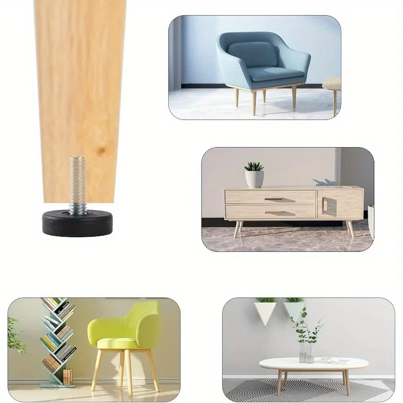 20 PCS Stainless Steel Adjustable Leveling Furniture Legs - Heavy Duty Non-Slip Base for Tables/Chairs/Cabinets/Sofas