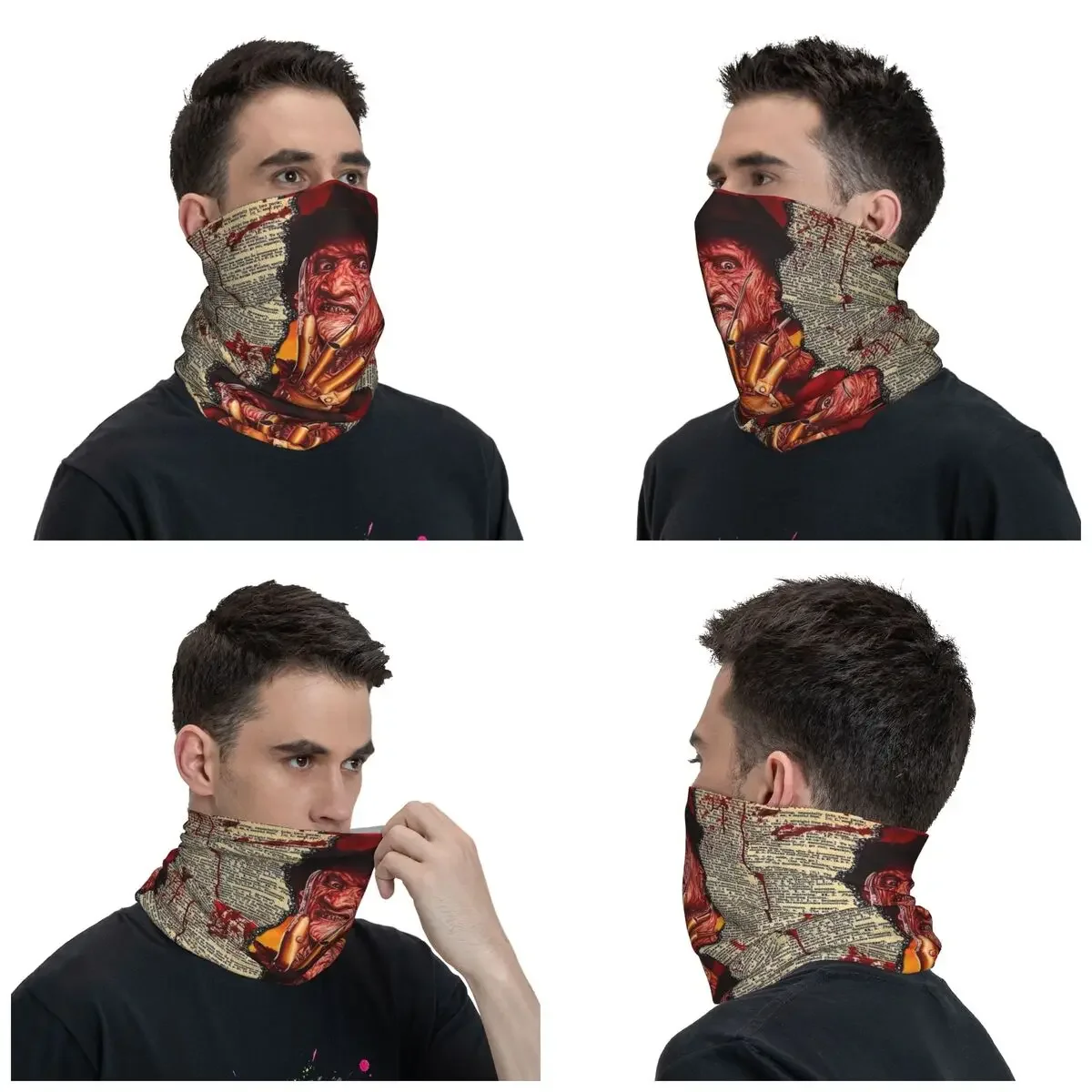 Horror Movie Character Bandana Neck Gaiter for Ski Running Women Men Wrap Scarf Halloween Film Headband Warmer